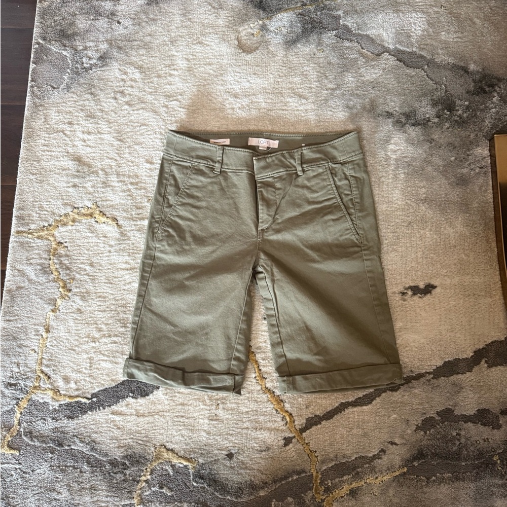 LOFT Sage Green Bermuda Shorts